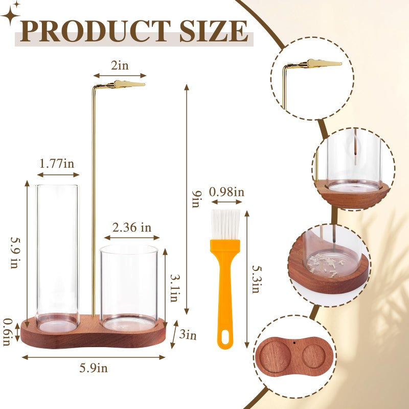Zeefpod Incense Holder for Sticks, 2 in 1 Incense Stick Holder for Sticks with Glass Ash Catcher,Anti-Ash Flying No Mess Incense Burnerï¼Œfor Yoga Spa Meditation Home Decor(2 Pack) - Image 2