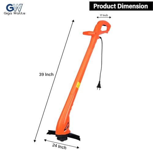 Gigawatts 400W Corded Grass Trimmer 22cm Cutting Diameter Portable Electric String Cutter Machine with Twin Line Bump Feed Spool Compatible with 0.9mm Trimmer-Line for Lawn Edges Trimming Garden Patio - Image 3