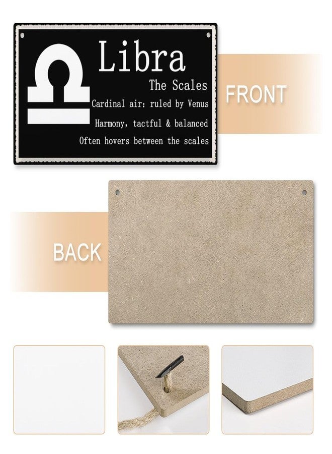 Henntile Libra The Scales - Beautiful Spiritual Gift Astrology Sign of The Zodiac Plaque 6 inch by 12 inch Hanging Sign, Decorative Wood Sign Home Decor,Wall Art - Image 5