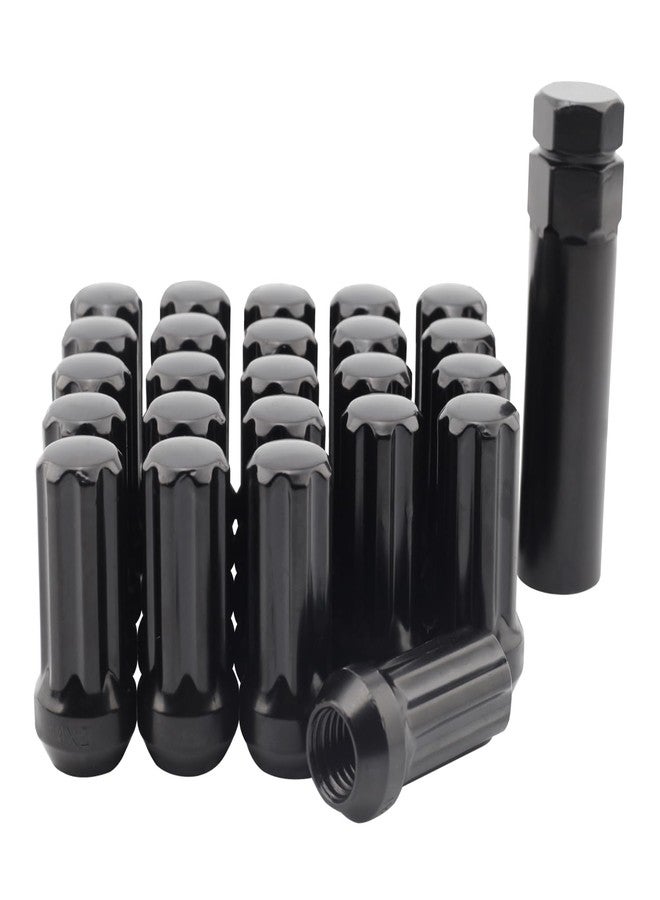 Mardarth Set of 24, 14X2.0mm 2'' Spline Wheel Lug Nuts Fits 2003-14 Expedition Lincoln Navigator 2004-14 F150, Conical Bulge Seat, Closed End W/ 1 Socket Key - Image 1