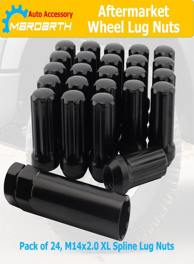 Mardarth Set of 24, 14X2.0mm 2'' Spline Wheel Lug Nuts Fits 2003-14 Expedition Lincoln Navigator 2004-14 F150, Conical Bulge Seat, Closed End W/ 1 Socket Key - Image 5