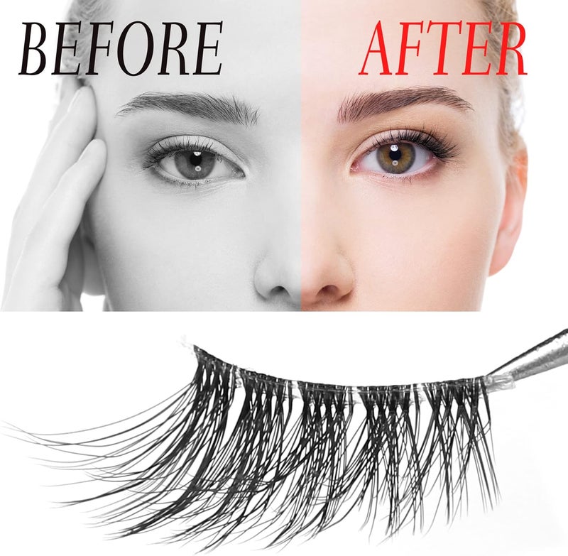 aupalada False Eyelashes Half Lashes Cat Eye Faux Mink Lashes Natural Short Fluffy Accent Eye Lashes Pack 5 Pairs Pack - Image 2
