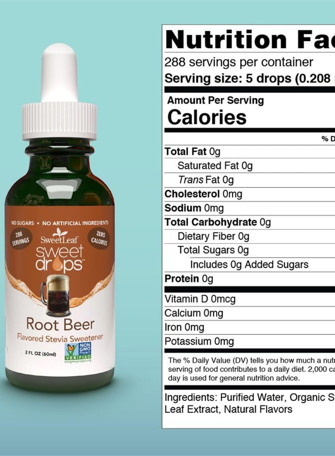 SweetLeaf Sweet Drops Liquid Stevia Sweetener, Root Beer, 2 Ounce - Image 2
