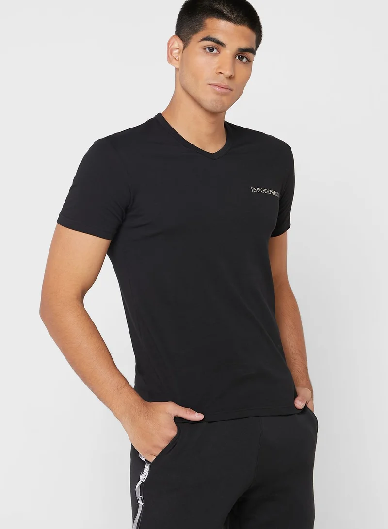 EMPORIO ARMANI 2 Pack Logo V-Neck T-Shirt