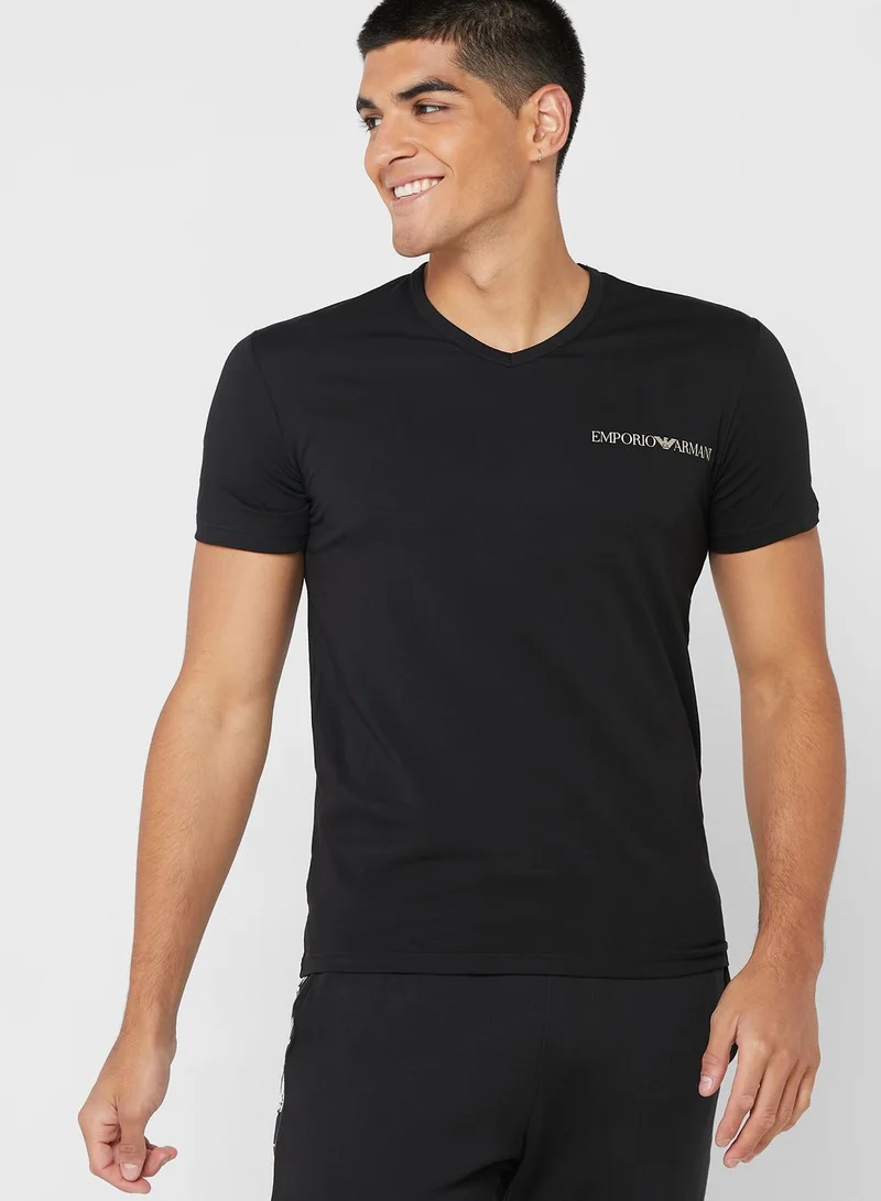 EMPORIO ARMANI 2 Pack Logo V-Neck T-Shirt