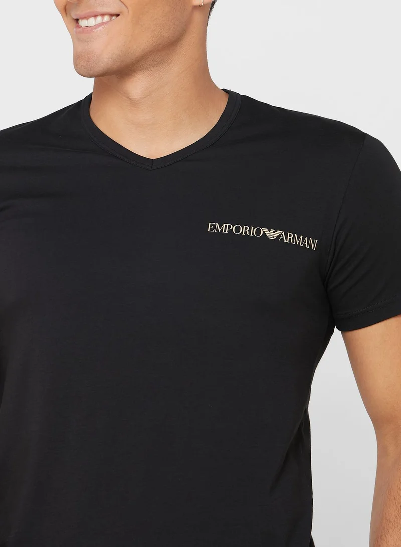 EMPORIO ARMANI 2 Pack Logo V-Neck T-Shirt