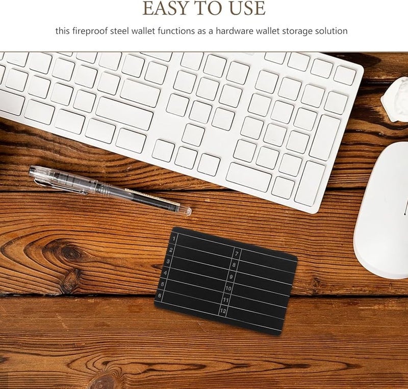 Black Seed Phrase Storage 24 Words Crypto Cold Wallet Waterproof Fireproof Stainless Steel - Image 5