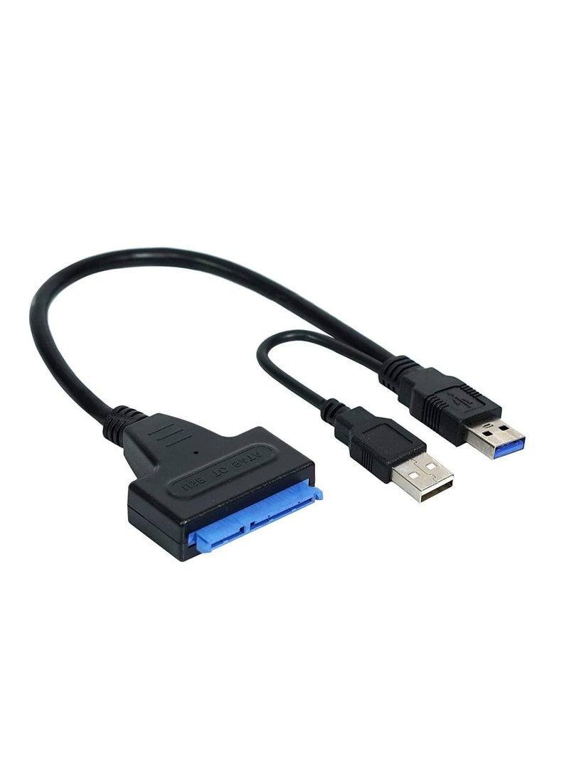 FUJISHKA USB 3.0 to SATA 2.5” HDD/SSD Drive Reader Cable Adapter for External Hard Disk, 25cm, Black - Image 1