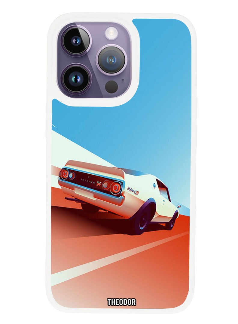 Theodor Protective Case Anti Scratch Shock Proof Cover For APPLE IPHONE 14 PRO MAX Nissan Skyline (White Bumper) - Image 1