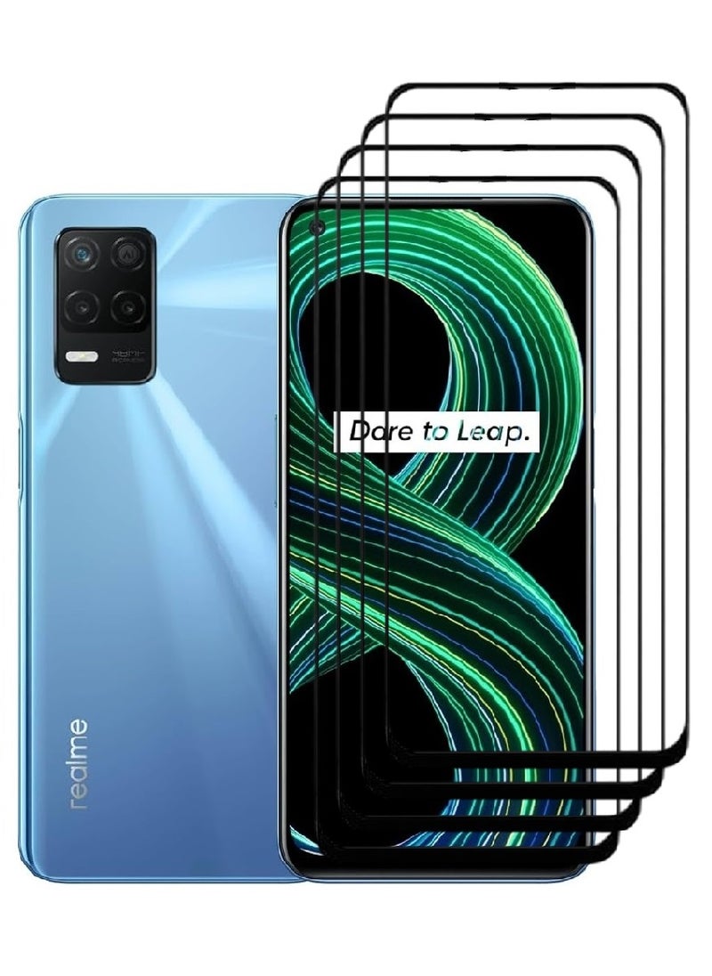 AINA 4 Pieces Tempered Glass Screen Protector 5D Designed For Realme 8 5G Full Glue Edge to Edge Full Screen Coverage And Bubble Free - Image 1