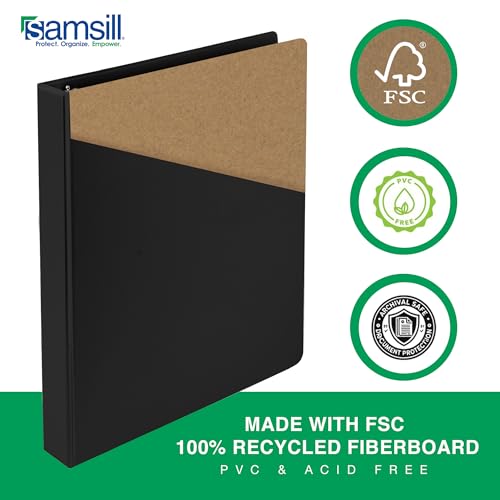 Samsill 3 Inch 3 Ring Binders, Made in USA, Economy Round Ring, Clear View Cover, 550 Sheet Capacity - for School, Home, Office - Black, 4 Pack - Image 5