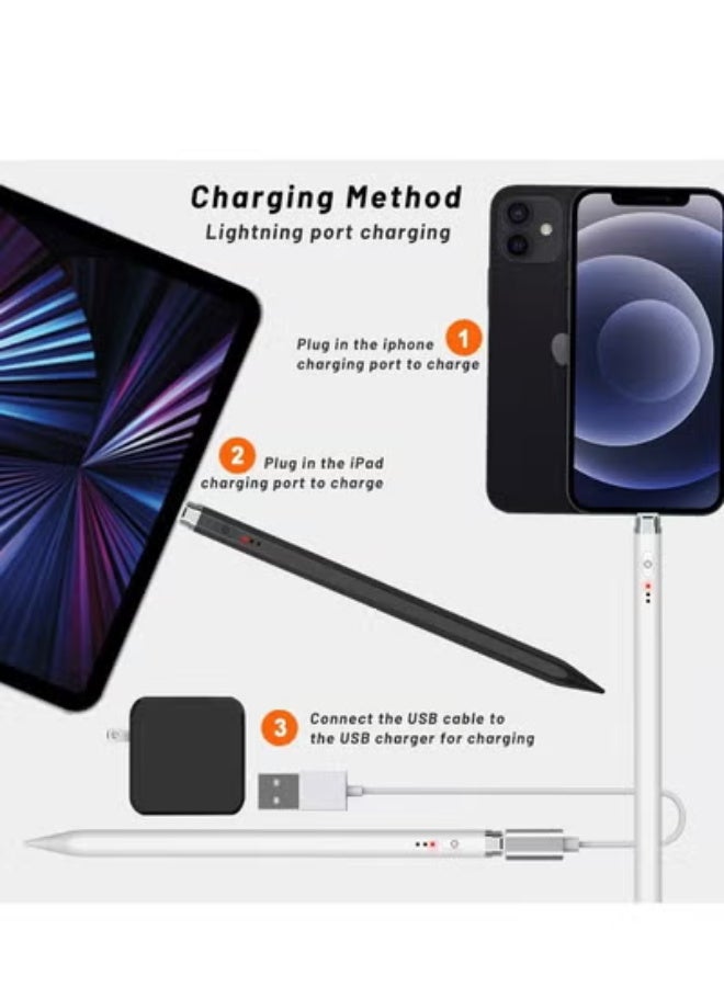 لجهاز iPad 2018-2025 قلم iPad مع شحن أسرع مرتين وحساسية إمالة لجهاز iPad G6/7/8/9/10/11 iPad Pro 11 12.9 بوصة iPad Air G5/4/M2/M3، iPad Mini G6/5 - Image 4