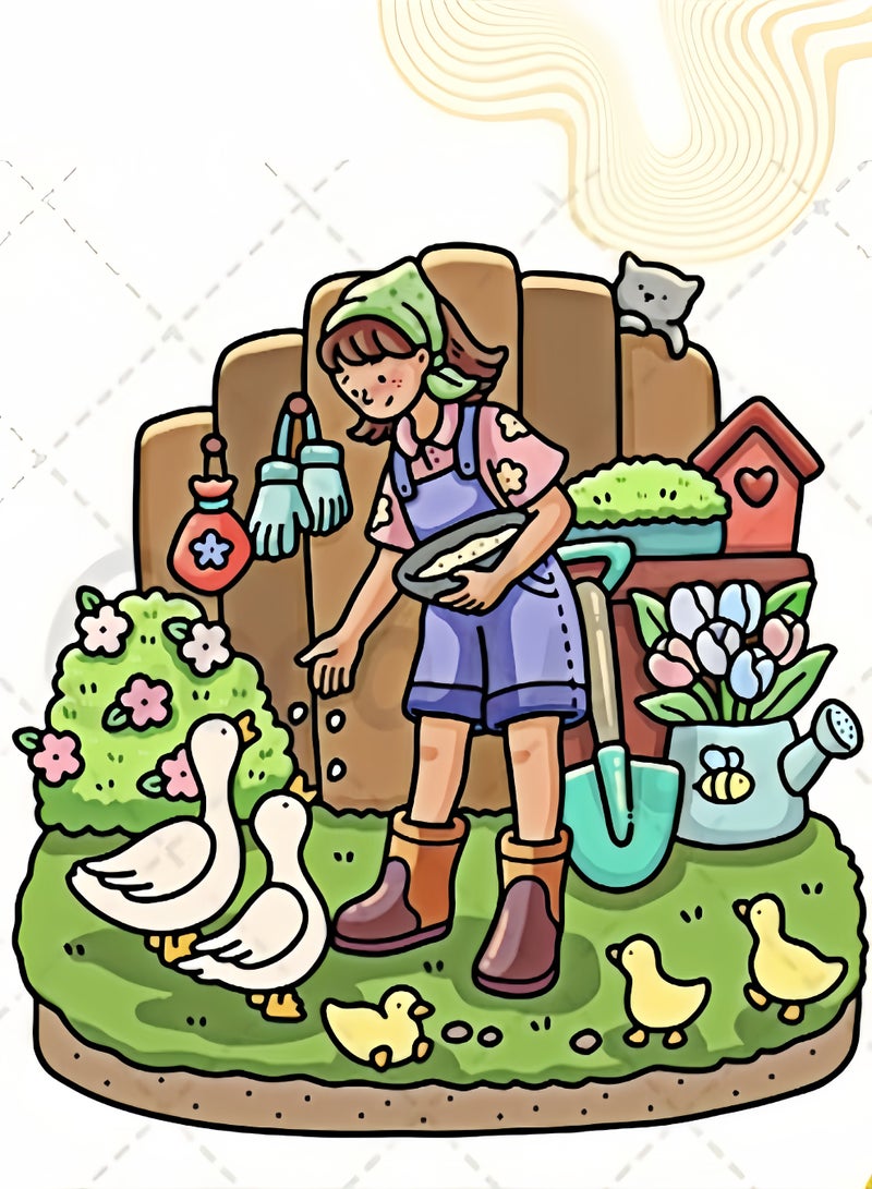 كيفن مجموعة هدايا كتب تلوين لطيفة ومريحة (4 كتب - 40 صفحة لكل كتاب) -كتاب تلوين للكبار والمراهقين - أنشطة يومية لطيفة ومريحة، رسوم تأملية | فن علاجي مُهدئ للقلق، مجموعة مساحات مريحة (تلوين) - Image 2