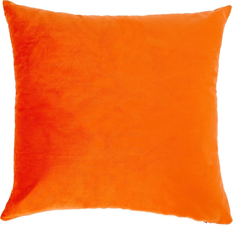 MZPSO Pack of 2, Velvet Super Soft Solid Decorative Square Throw Pillow Covers Set Cushion Case for Sofa Bedroom Car 20 x 20 Inch 50 x 50 cm, Orange - Image 2