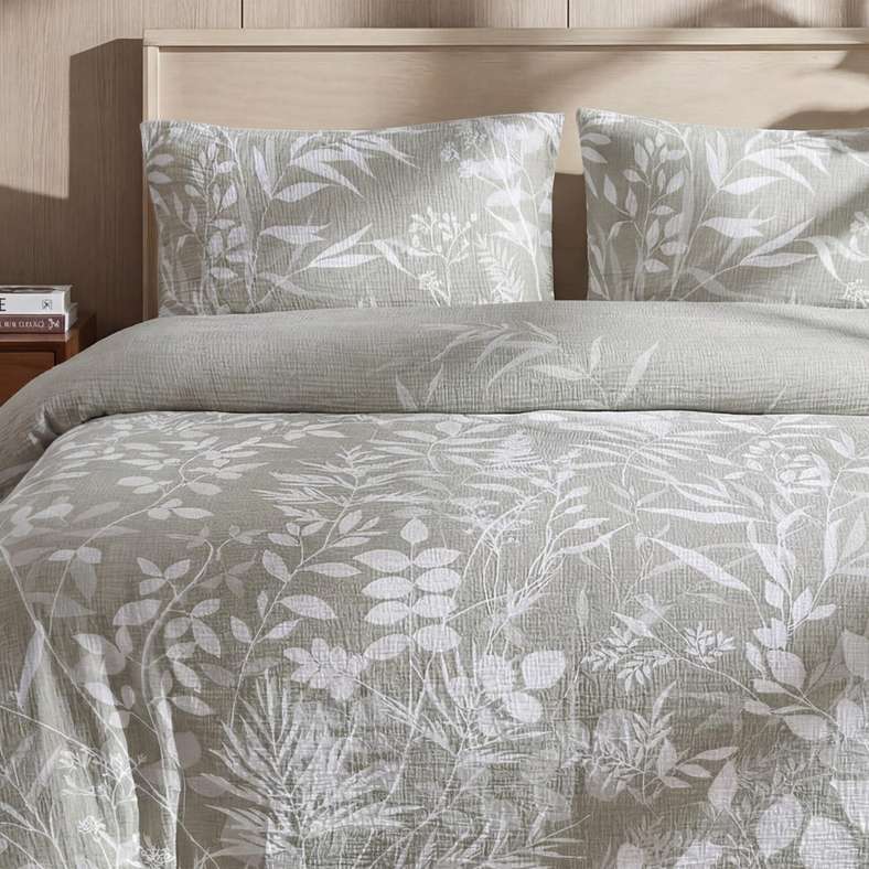 Pan Home Laurel Engineered Jacquard 3 piece Bedspread Set 220x240cm - Green/White - 121SCH9900013 - Image 2