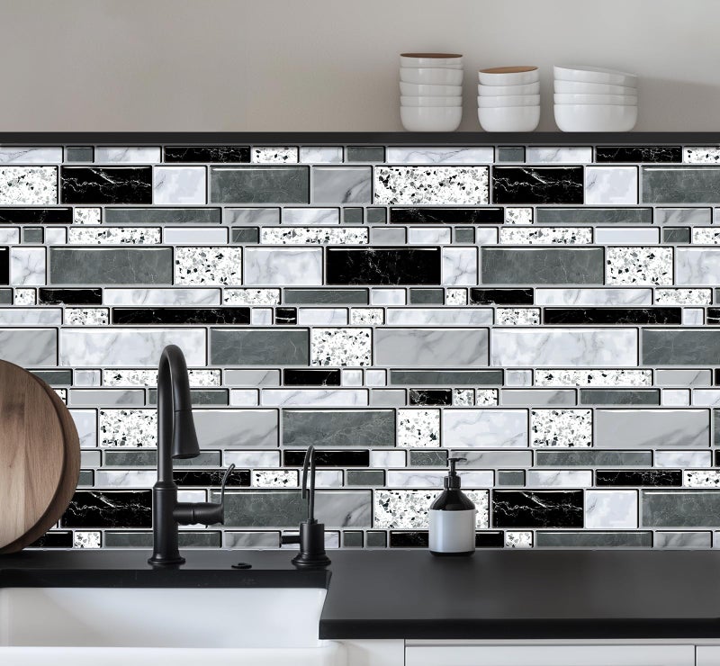 WENMER Peel and Stick Backsplash Wallpaper, Kitchen Backsplash Wallpaper, Kitchen Peel and Stick Wall Paper, Tile Contact Paper for Countertop, Bathroom 17.7"x 78.7" - Image 1