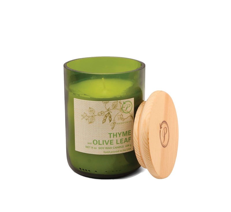 Paddywax Candles EG05 Eco Collection Scented Soy Wax Jar Candle 8Ounce Thyme  Olive Leaf