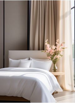 Raymond Raymond Home King Flat Sheet Super Soft 300 TC Pure Cotton (274x274 cm, 46x69 cm) Flat sheet & 2 PillowCases  - Image 1