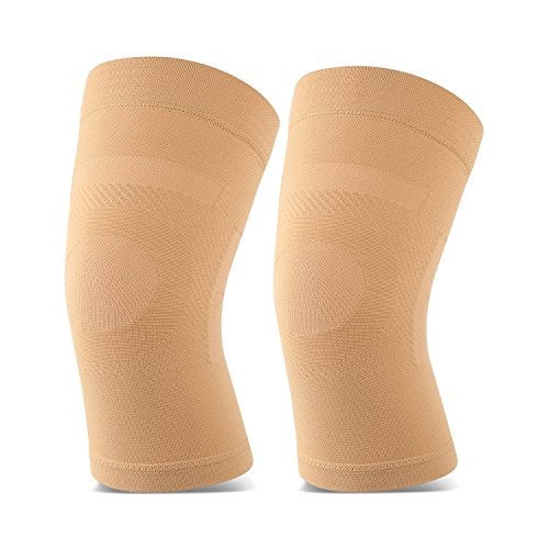TOFLY Knee Sleeves, 1 Pair, Could Be Worn Under Pants, Lightweight Knee Compression Sleeves for Men Women, Knee Brace Support for Joint Pain Relief, Arthritis, ACL, MCL, Sports, Injury Recovery, Beige 3XL - Image 1