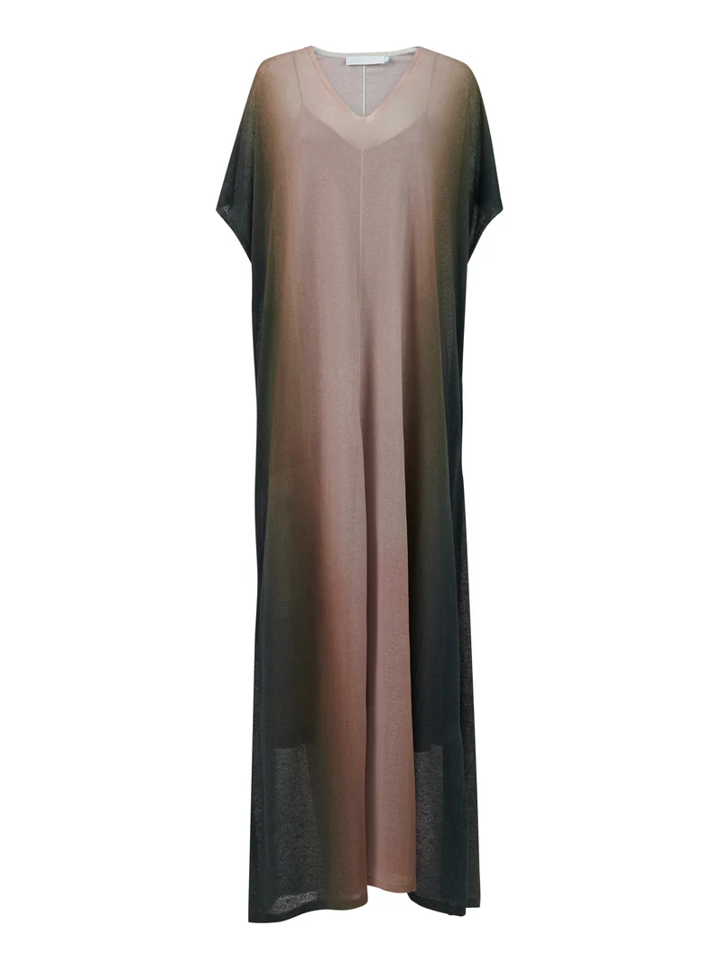 leem Ombre Print Knitted Kaftan