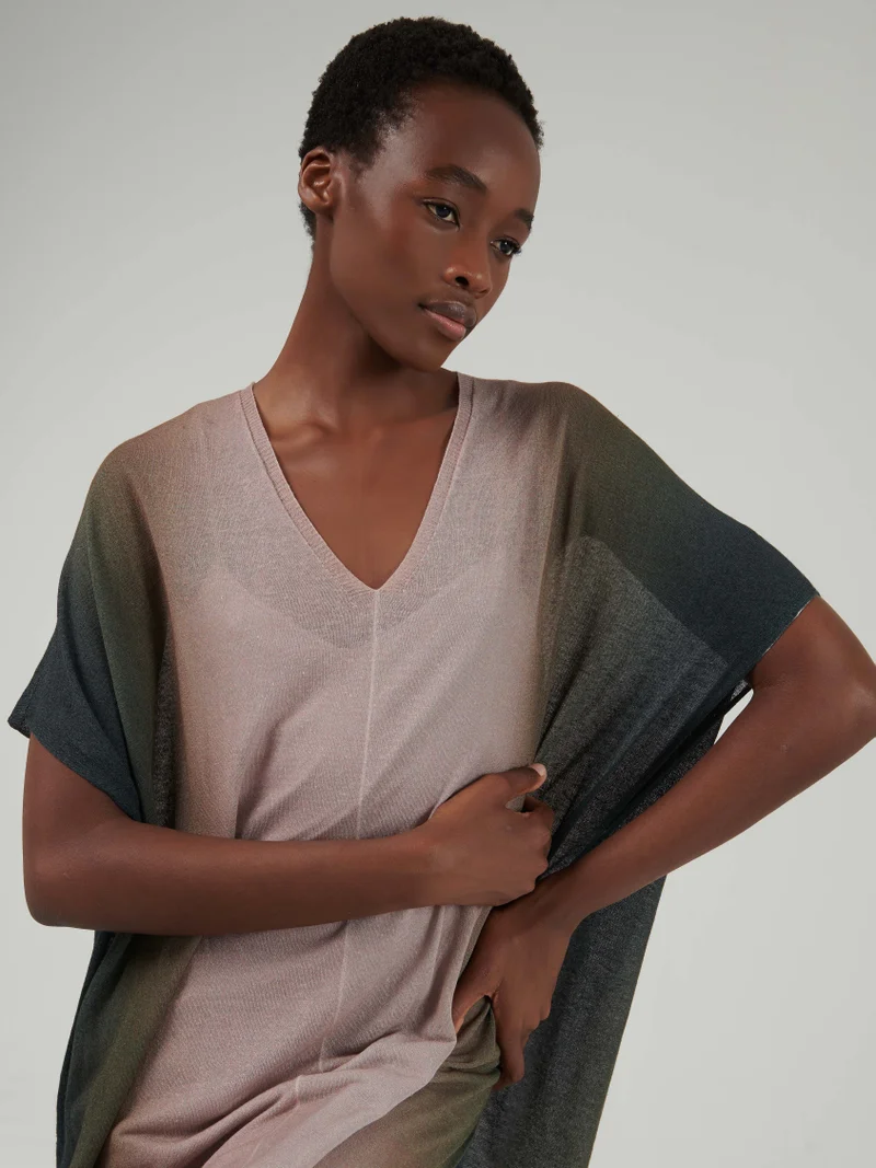 leem Ombre Print Knitted Kaftan