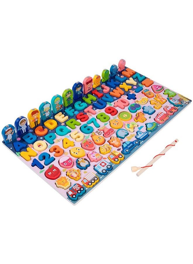 ZCM-HAPPY 8 in 1 Alphabet and Number Development Fishing Toy  - Image 1