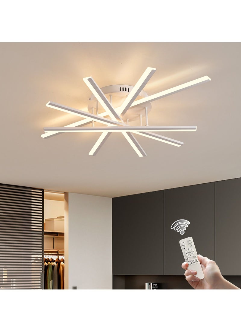 Haikomin 5 Lights LED Flush Mount Ceiling Light 58W Modern Acrylic Ceiling Lamp With Remote Control Dimmable Chandelier Lighting Fixtures for Kitchen Bedroom Living Room - Image 1