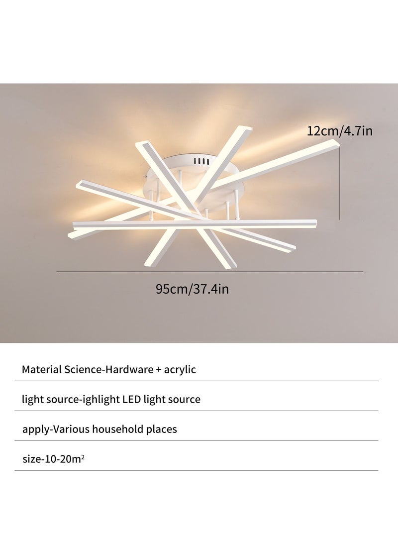 Haikomin 5 Lights LED Flush Mount Ceiling Light 58W Modern Acrylic Ceiling Lamp With Remote Control Dimmable Chandelier Lighting Fixtures for Kitchen Bedroom Living Room - Image 3