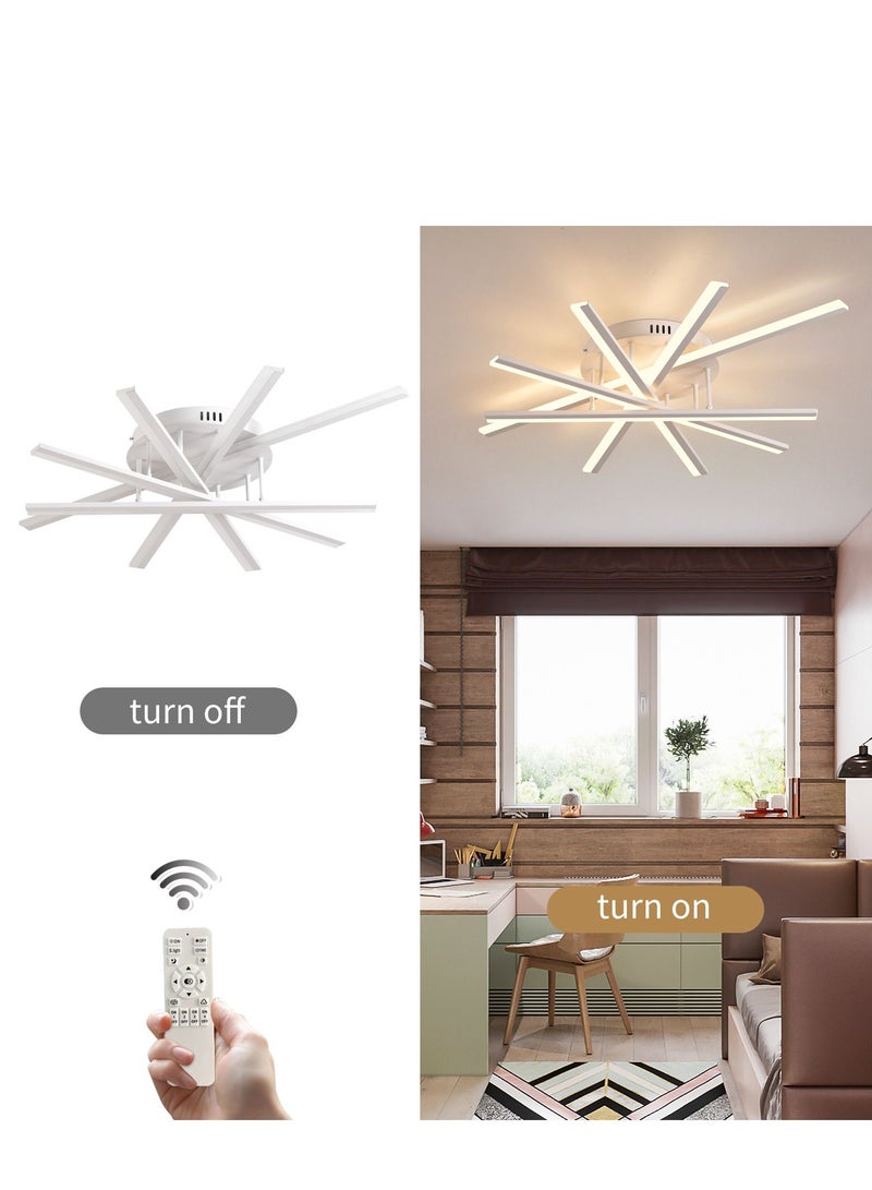 Haikomin 5 Lights LED Flush Mount Ceiling Light 58W Modern Acrylic Ceiling Lamp With Remote Control Dimmable Chandelier Lighting Fixtures for Kitchen Bedroom Living Room - Image 2