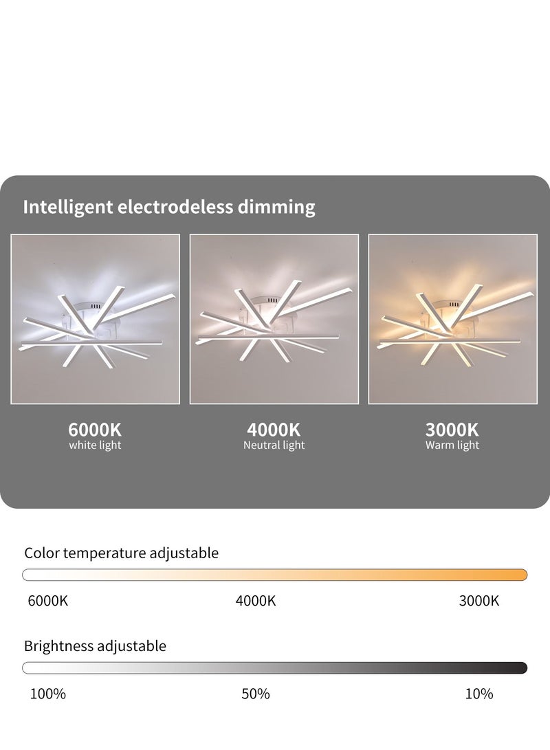 Haikomin 5 Lights LED Flush Mount Ceiling Light 58W Modern Acrylic Ceiling Lamp With Remote Control Dimmable Chandelier Lighting Fixtures for Kitchen Bedroom Living Room - Image 4