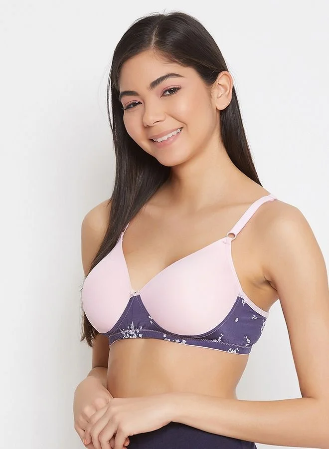 كلوفيا Clovia Padded Non-Wired Full Cup T-shirt Bra in Baby Pink