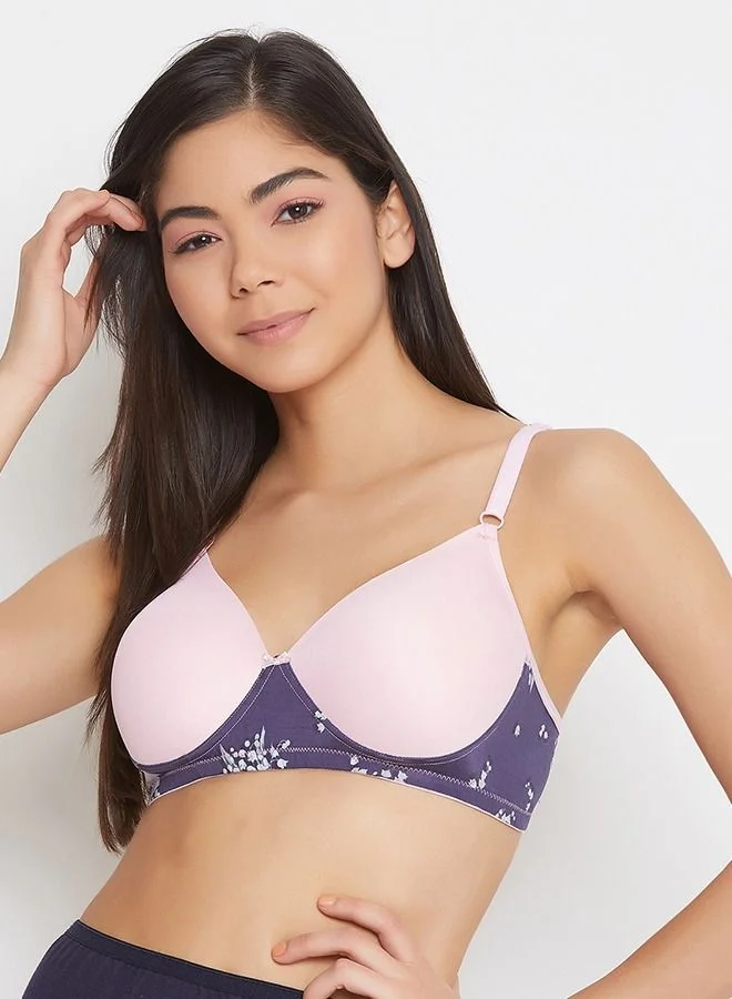 كلوفيا Clovia Padded Non-Wired Full Cup T-shirt Bra in Baby Pink