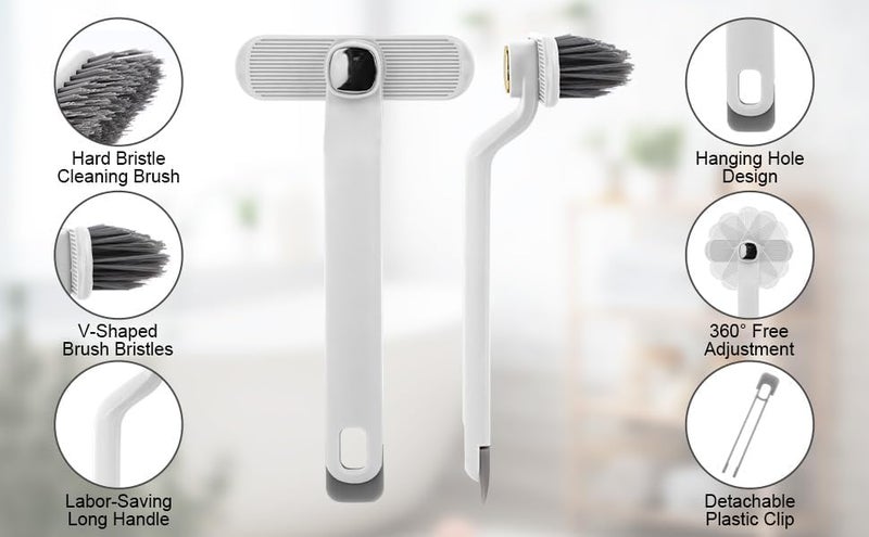 Radiant Toilet&Bathroom Cleaning Brush Set with Rotating Head, Tile and Crevice Scrubber (Multi Colour) - Image 5