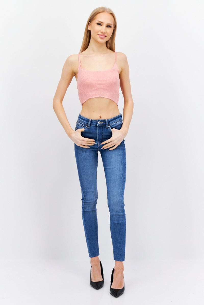 Etam Women Scoop Neck Sleeveless Solid Top, Pink  - Image 4