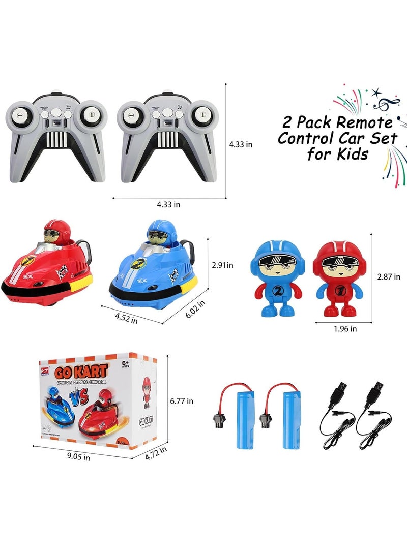HENGDE - 2pcs Remote Control Car, 2.4GHz Bumper Cars RC Battle Car Toy Set, Ejecting Dodgem Cars with Sound Effects, Music and Lights, RC Play Vehicles, Gift for Kids Boys Girls Children - Image 1