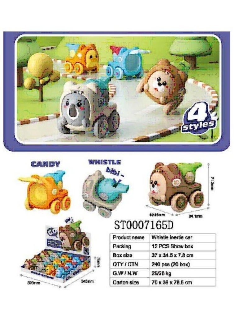 4 Styles, Push and Go Toy for Kids, Fun Racing Cars with Sound, Set of 12 in Display Box 