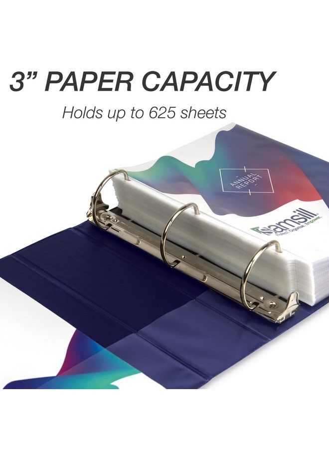 Samsill مجلد متين بحجم 3 إنش مصنوع في الولايات المتحدة، مجلد حلقة D قابل للتخصيص، مجلد شفاف، أزرق، عبوة 4، كل واحد يحمل 625 صفحة - Image 3