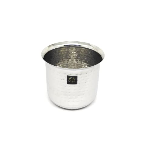 Nyra® Stainless Steel Deep Water Gunj - Flat Bottom Milk Pot and Tope, Cooking Pot, Patila, Bhagona, Tapeli Heavy Gauge Boiling Vessel Dekchi for Home and Kitchen (Capacity - 1 LTR) - Image 1