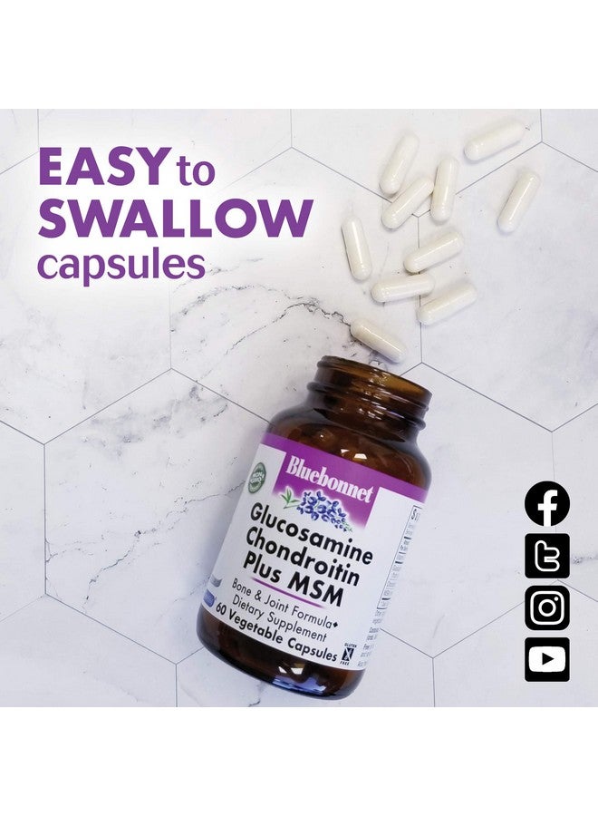 Bluebonnet Nutrition Glucosamine Chondroitin Plus Msm Glucosamine Chondroitin Sulfate Vitamin C & Optimsm Bone & Joint Health Non Gmo Gluten Free Soy Free Milk Free 180 Vegetable Capsules - Image 3