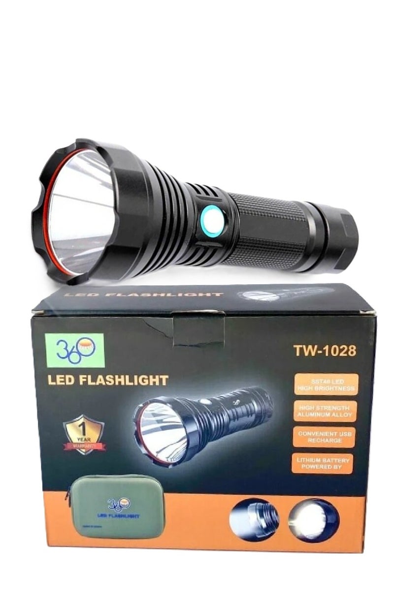 360°Light Rechargeable Tactical Flashlight High Lumens LED Super Bright with 5 Modes Water Resistant Emergency Flashlight. - Image 1