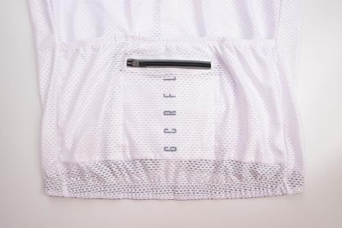 GCRFL Men's Cycling Jersey Sets Road Bike Jersey Riding Shirts Lightweight, Bib Shorts With Pockets Padded (White, XL) - Image 4