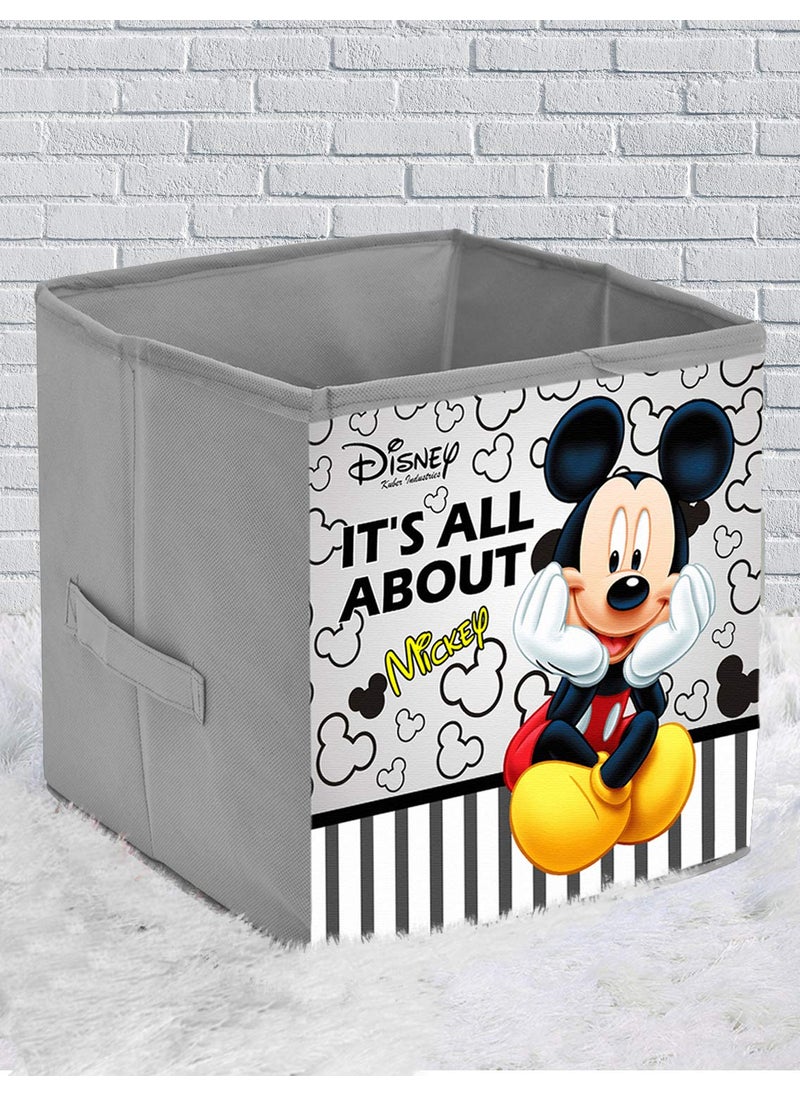 Kuber Industries Kuber Industries Disney Print Non Woven 3 Pieces Fabric Foldable Storage Cube For Toy,Books,Shoes Storage Box With Handle,Extra Large (Grey & Maroon & Royal Blue)-KUBMART16198  - Image 5