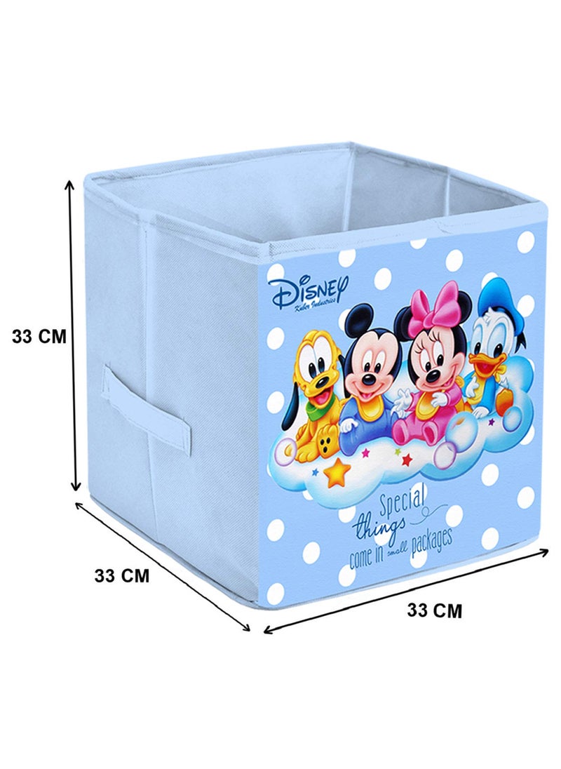 Kuber Industries Kuber Industries Disney Print Non Woven 3 Pieces Fabric Foldable Storage Cube For Toy,Books,Shoes Storage Box With Handle,Extra Large (Grey & Maroon & Royal Blue)-KUBMART16198  - Image 4
