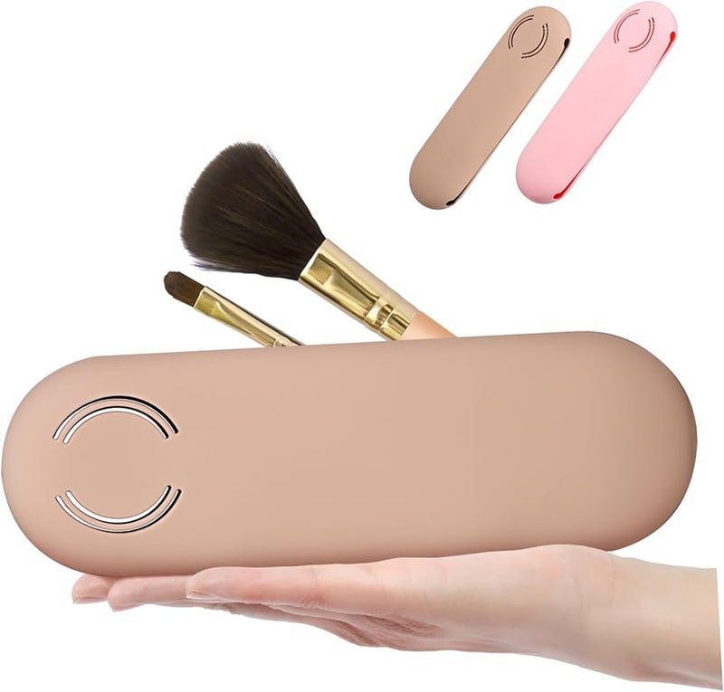 VALICLUD Silicone Makeup Brush Holder Travel Organizer Bag 2 Pieces Capacity for Brushes Tools - Image 1
