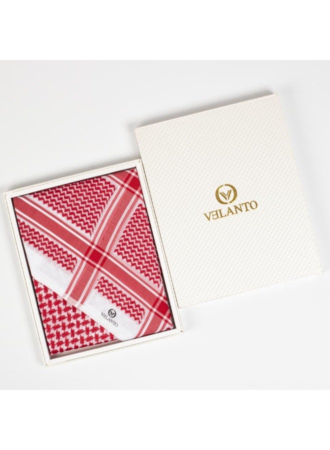 VELANTO White and red shemagh for men - Image 2