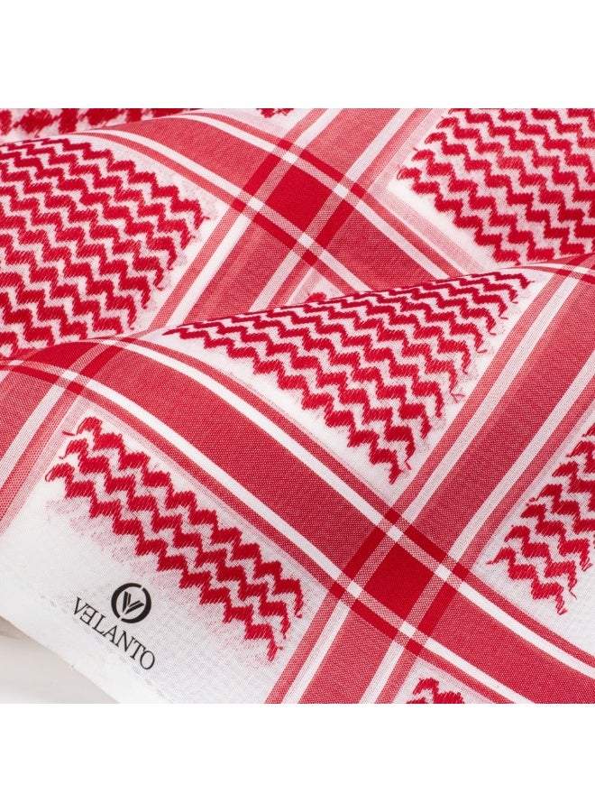 VELANTO White and red shemagh for men - Image 3