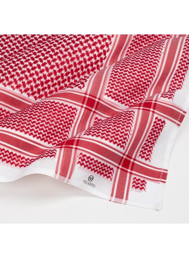 VELANTO White and red shemagh for men - Image 4
