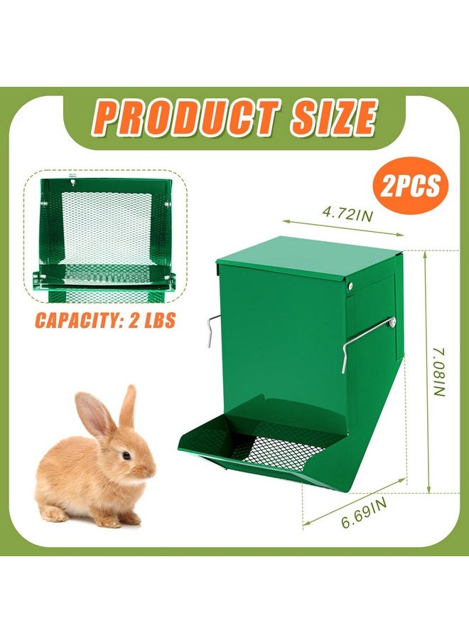 Maxcheck Maxcheck 2 Pcs Rabbit Feeder with Lid Small Animal Food Dispenser Automatic Rabbit Feeders for Cages for Guinea Pig  - Image 2