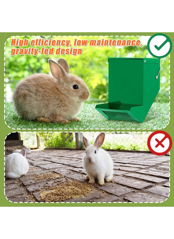 Maxcheck Maxcheck 2 Pcs Rabbit Feeder with Lid Small Animal Food Dispenser Automatic Rabbit Feeders for Cages for Guinea Pig  - Image 5