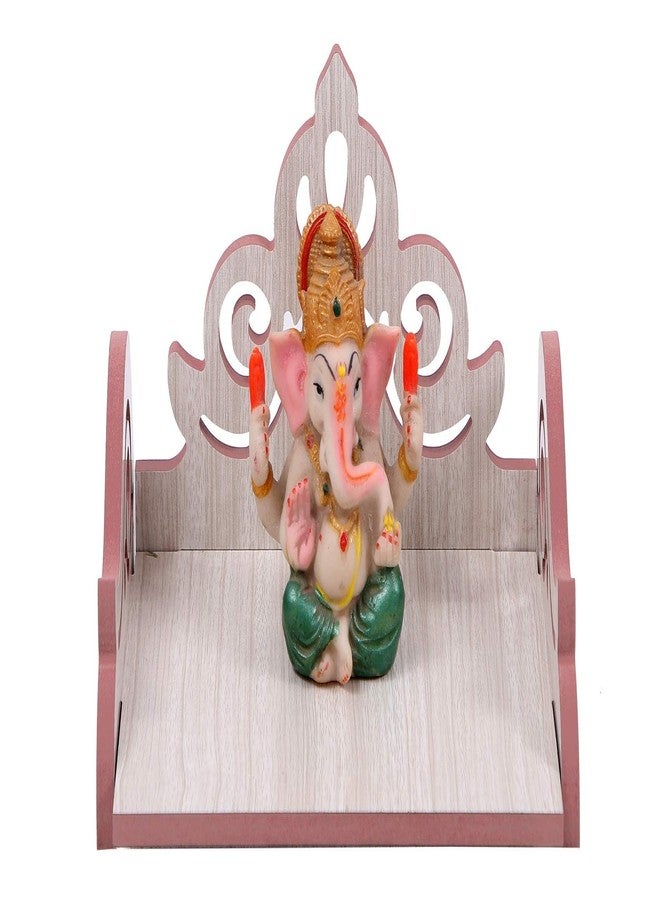 MS ENTERPRISE Wooden Singhasan Temple for God, Laddu Gopal Sinhasan for Pooja Mandir, Singhasan for Diwali, Durga Pooja, Navratri, Ganesh Chaturthi - Multicolor (5.5 * 6 * 8 Inch) (White) - Image 1